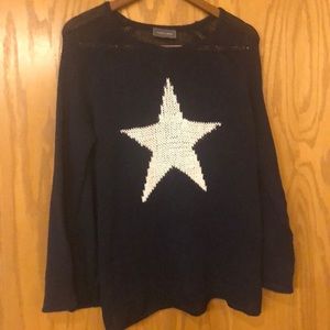 Wooden ships navy top with white star